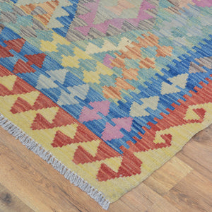 Hand-Woven Afghan Momana Reversible Kilim Wool Oriental Rug (Size 3.6 X 5.2) Cwral-10221