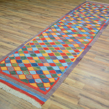 Load image into Gallery viewer, Hand-Woven Turkish Tribal Reversible Wool Oriental Kilim Rug (Size 2.10 X 10.5) Cwral-10233