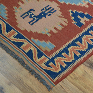 Hand-Woven Fine Afghan Tribal Reversible Wool Oriental Kilim Rug (Size 2.5 X 11.4) Cwral-10236