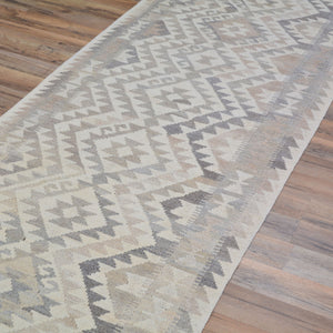 Hand-Woven Tribal Reversible Wool Oriental Momana Kilim Rug (Size 2.9 X 9.9) Cwral-10239