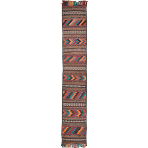 Hand-Woven Old Tribal Turkish 100% Wool Oriental Kilim Rug (Size 1.10 X 10.0) Cwral-10272