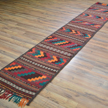 Load image into Gallery viewer, Hand-Woven Old Tribal Turkish 100% Wool Oriental Kilim Rug (Size 1.10 X 10.0) Cwral-10272