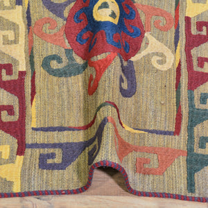 Hand-Woven Tribal Afghan Suzani Traditional Oriental Kilim Rug (Size 2.1 X 9.8) Cwral-10275