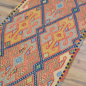 Hand-Woven Tribal Olami Sumak Wool Oriental Kilim Handmade Rug (Size 2.2 X 4.11) Cwral-10281