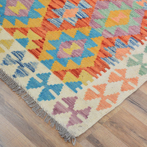 Hand-Woven Tribal Reversible Momana Oriental Kilim Handmade Rug (Size 2.8 X 16.3) Cwral-10287