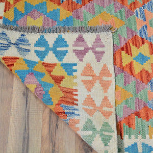 Hand-Woven Tribal Reversible Momana Oriental Kilim Handmade Rug (Size 2.8 X 16.3) Cwral-10287