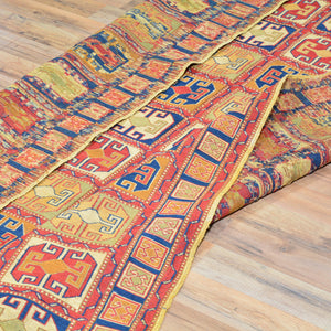 Hand-Woven Afghan Soumack Tribal Geometric Handmade Wool Rug (Size 5.1 X 7.0) Brrsf-1131