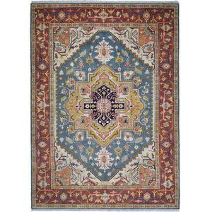 Hand-Knotted Heriz Design Traditional Handmade Wool Rug (Size 9.0 X 12.2) Brrsf-1200