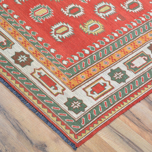 Hand-Woven Afghan Sumak Berjista Handmade Wool Oriental Rug (Size 5.0 X 6.10) Cwrsf-1338