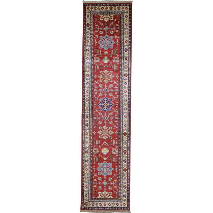 Hand-Knotted Fine Caucasian Design Super Kazak 100% Wool Rug (Size 2.7 X 10.10) Brrsf-1893