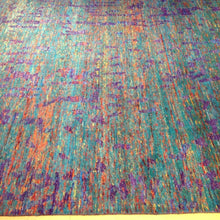 Load image into Gallery viewer, Close-up of Sari Silk hand-knotted rug 9x12, vibrant multicolor all-over pattern — Classic World Rugs NM