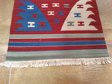 Load image into Gallery viewer, Fiat Weave Reversible Kilim Handmade Hand-Woven 100-Percent Wool Runner-Rug 