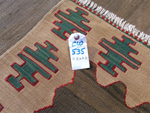 Flatweave Authentic Pretty Handmade Artisan Handwoven Kilim Real Wool One-Of-A-Kind Unique Rug