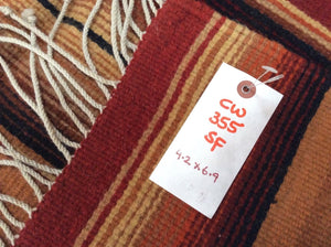 Beautiful Interior-Decorator Mexican Southwestern Handwoven Reversible Kilim Real Wool Amazing Unique Rug