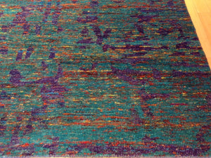 Beautiful Modern Multi Colors Sari Silk Splendid Handknotted Oriental Amazing Unique Rug