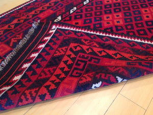 Fine Oriental Afghan Reversible Kilim Hand-Woven 100-Percent Wool Runner-Rug 