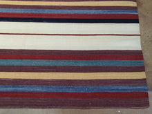 Load image into Gallery viewer, Flatweave Authentic Pretty Handwoven Kilim Modern Tribal Stripe Design Real Wool Rug