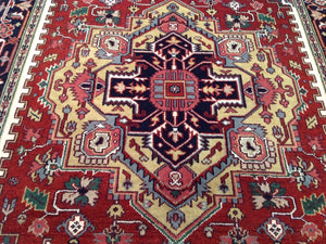 Beautiful Interior-Decorator Pretty Tribal Heriz Serapi Design Real Wool Amazing Handknotted Rug