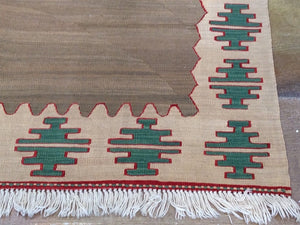 Flatweave Authentic Pretty Handmade Artisan Handwoven Kilim Real Wool One-Of-A-Kind Unique Rug