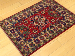 Fine Oriental Pretty Handknotted Kazak Traditional Tribal Real Wool Amazing Unique Rug