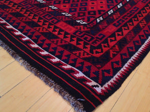 Fine Oriental Afghan Reversible Kilim Hand-Woven 100-Percent Wool Runner-Rug 