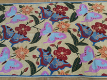 Load image into Gallery viewer, Chainstitch Stitch Kashmir Butterfly Design Lovely Handwoven Real Wool Amazing Unique Rug