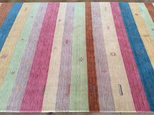 Load image into Gallery viewer, Beautiful Interior-Decorator Pretty Handloomed Striped Design Oriental Gabbeh Real Wool Unique Rug