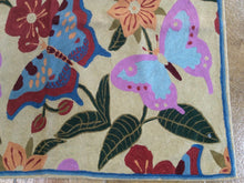 Load image into Gallery viewer, Chainstitch Stitch Kashmir Butterfly Design Lovely Handwoven Real Wool Amazing Unique Rug