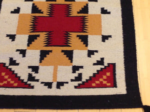 Reversible Hand-Woven Darrie Southwestern Design 100-Percent Wool Kilim 