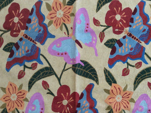 Chainstitch Stitch Kashmir Butterfly Design Lovely Handwoven Real Wool Amazing Unique Rug