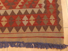 Load image into Gallery viewer, Tribal Afghan Reversible Momana Kilim Hand-Woven 100-Percent Wool Runner-Rug 