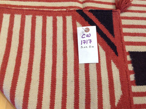 Southwestern Design Pretty Handwoven Dhurrie Reversible Kilim Real Wool Amazing Unique Rug