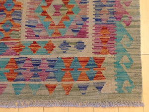 Beautiful Interior-Decorator Reversible Gorgeous Handwoven Momana Kilim Handmade Classy Real Wool Rug