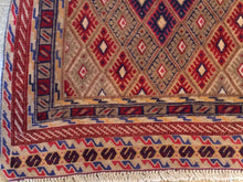 Load image into Gallery viewer, Fine Afghan Mashwani Kilim Handmade Hand-Woven 100-Percent Wool Runner-Rug 