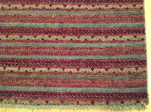 Beautiful Oriental Gabbeh Striped Design Lovely Handknotted Real Wool Handmade Unique Rug