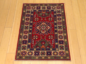 Fine Oriental Pretty Handknotted Kazak Traditional Tribal Real Wool Amazing Unique Rug