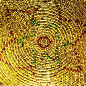 17 Inches Hand-Woven Southwestern Design Basket Golden Confetti Paper Brbsf-150