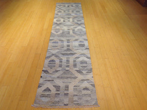 Hand-Woven Reversible Darrie Handmade Kilim Wool Rug (Size 2.6 x 11.10) Brral-5805