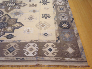 Hand-Woven Reversible  Handmade Kilim Wool Rug (Size 9.1 x 12.1) Cwral-5832