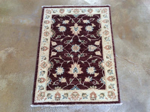 Hand-Knotted Floral Design Handmade Wool Peshawar Rug (Size 2.2 X 3.0) Brrsf-1671
