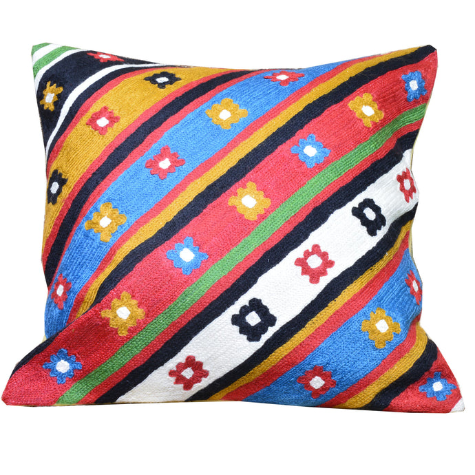 18 x 18 Southwestern Design Chain Stitch Handmade Pillow Cover Cwpal-243