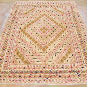 Hand-Knotted And Soumak Tribal Handmade Wool Rug (Size 5.2 X 6.11) Brral-5304