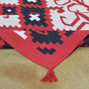 Hand-Woven Southwestern Kilim Geometric Design Handmade Wool Rug (Size 5.0 X 7.0) Brrsf-1092