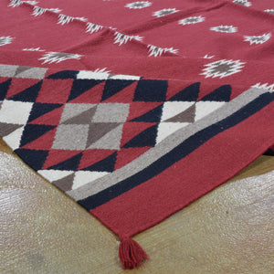 Hand-Woven Reversible Kilim Southwestern Design Wool Dhurrie Rug (Size 8.0 X 10.0) Brrsf-6018