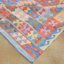 Load image into Gallery viewer, Hand-Woven Tribal Geometric Design Kilim Wool Rug (Size 6.3 X 10.2) Brral-3102