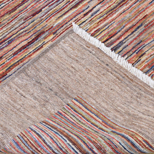 Hand-Knotted Peshawar Striped Gabbeh Design Wool Rug (Size 5.0 X 6.7) Brral-3213