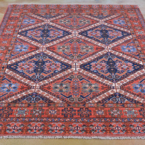 Hand-Knotted Afghan Tribal Handmade Authentic Wool Rug (Size 5.2 X 6.6) Brral-3225