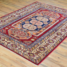 Load image into Gallery viewer, Hand-Knotted Super Kazak Design Wool Handmade Rug (Size 5.0 X 6.10) Brral-3231