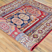 Load image into Gallery viewer, Hand-Knotted Super Kazak Design Wool Handmade Rug (Size 5.0 X 6.10) Brral-3231