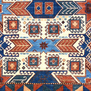 Hand-Knotted Peshawar Geometric Design Wool Rug (Size 8.1 X 9.9) Brral-3360